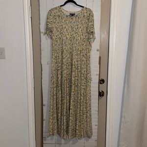 Chaps yellow floral print dress size XXL NWOT!